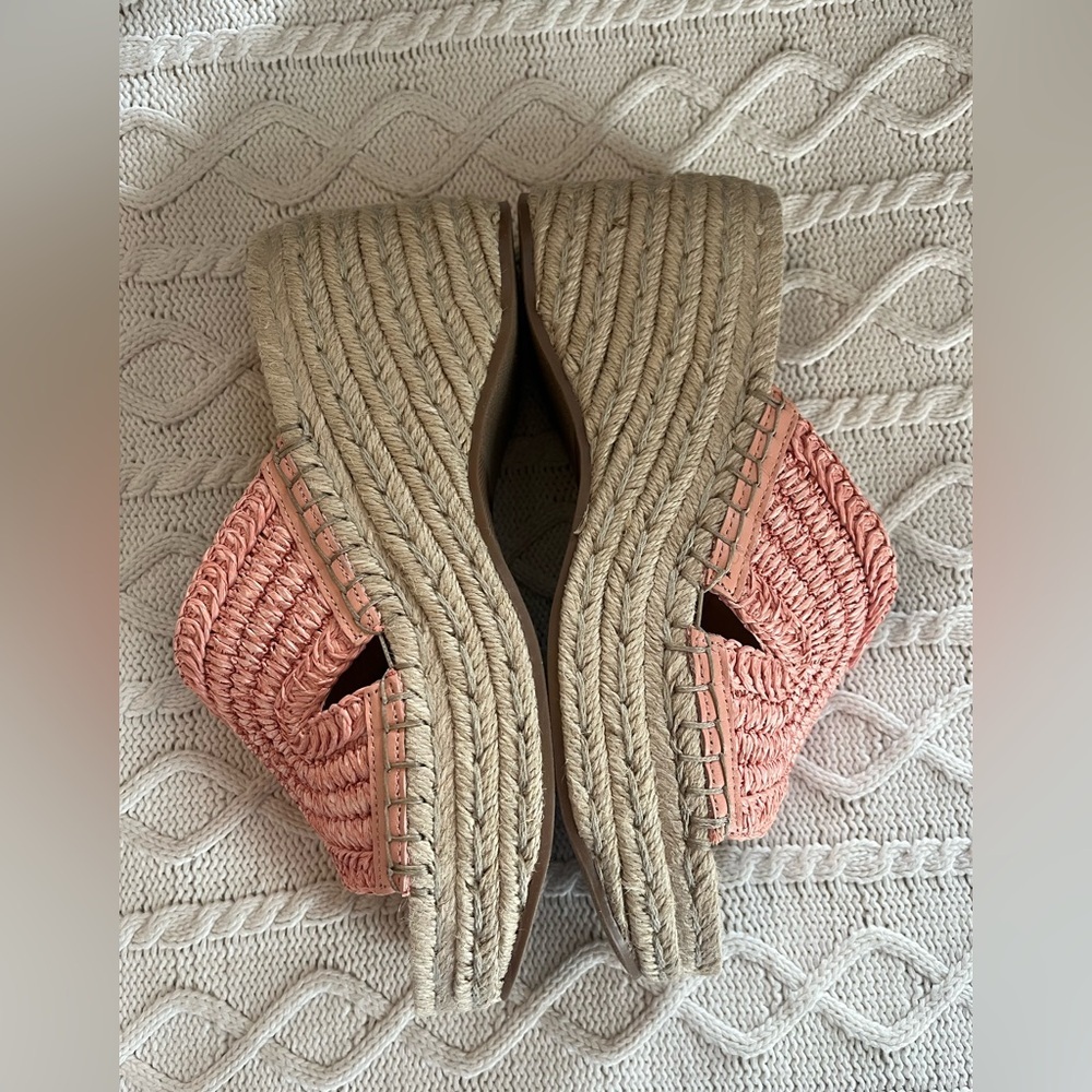 Marc Fisher Pink Woven Wedge platform Sandals Designer Women’s Size 9 - Picture 8 of 14